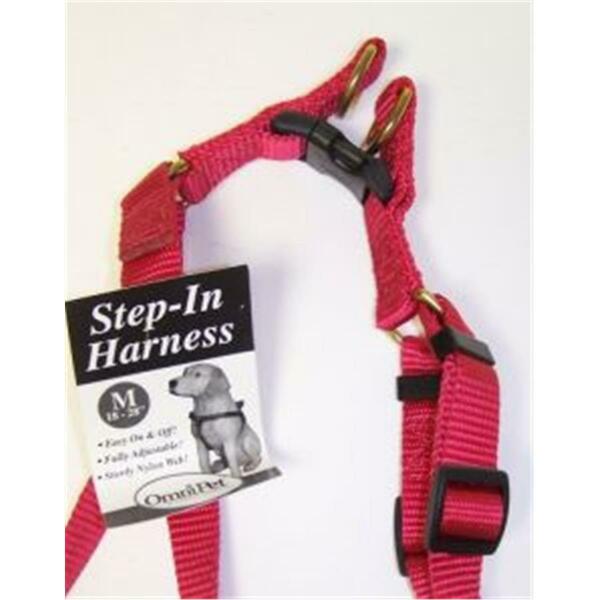 Omni Pet No.19MRD Step in Harness Nylon Size 18-28in Medium Color Red 445-19022